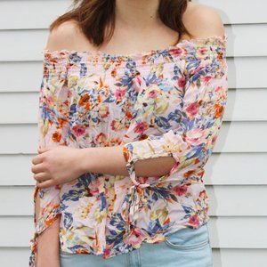 Floral Strapless Blouse
